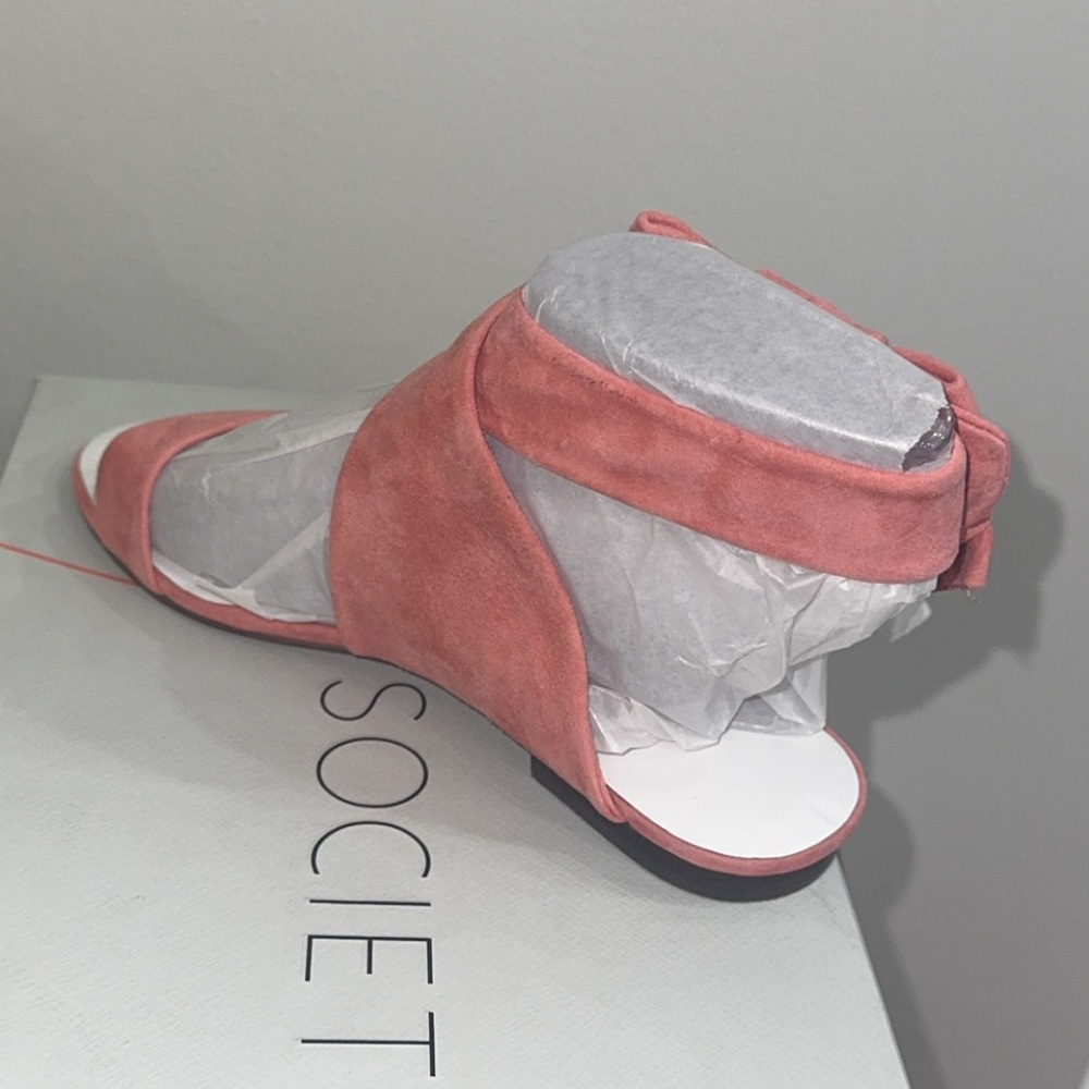Women’s Coral Sandals Sole Society Suede Bow Sandals Calynda Coral Size 5 NEW - Picture 10 of 10